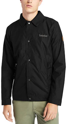 Timberland Black Embroidered Logo Coach Jacket A24JV-001 Purchase Timberland Black Embroidered Logo Coach Jacket A24JV-001