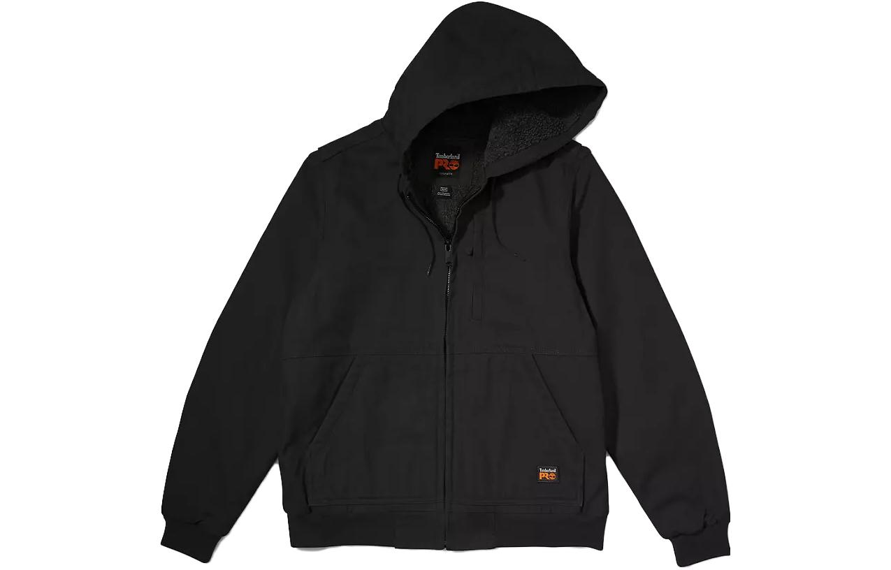 Timberland Black Fleece Hoodie Jacket with Multiple Pockets A1VB4-015