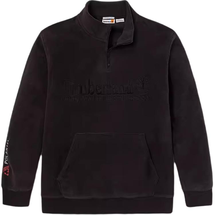 Timberland Black Fleece Jacket with Letter Print Outdoor Casual Design A2NRK-001