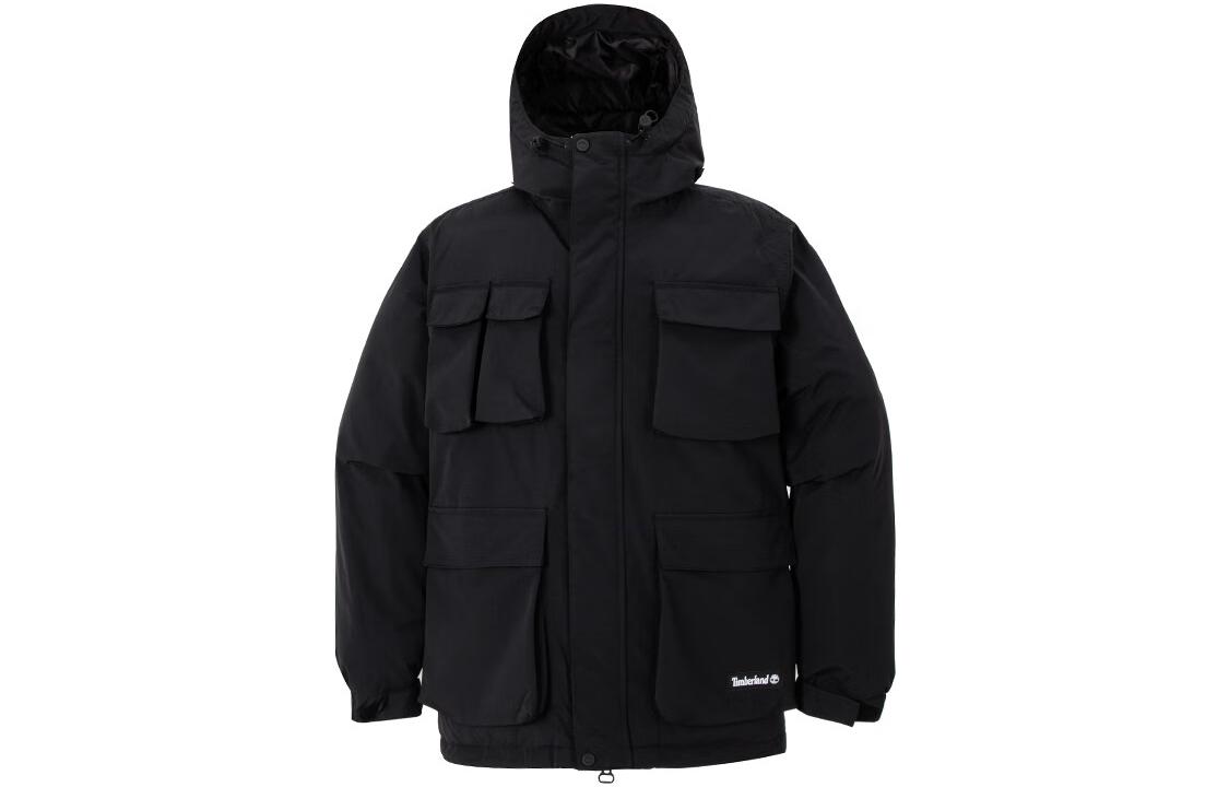 Timberland Black Hooded Windproof Outdoor Multi-Pocket Jacket A26SK001