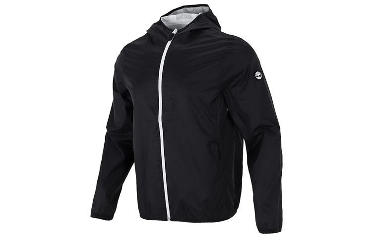 Timberland Black Hoodie Jacket with Sleeve & Shoulder Tree Logo Giftable A1OM4-001