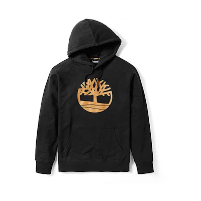 Timberland Black Hoodie with Colorblock and Print Design A28HZ-P56