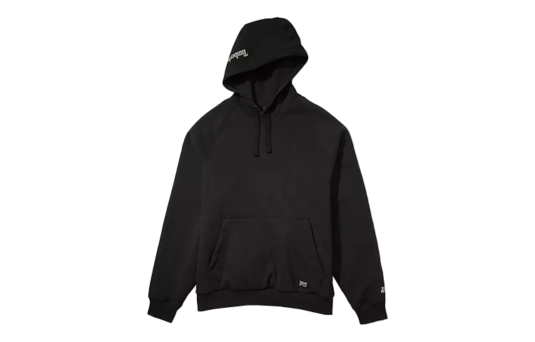 Timberland Black Hoodie with Letter Logo and Front Pocket A55QS-AL6