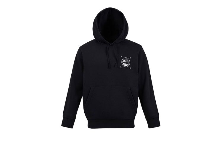 Timberland Black Hoodie with Logo Print A289S001
