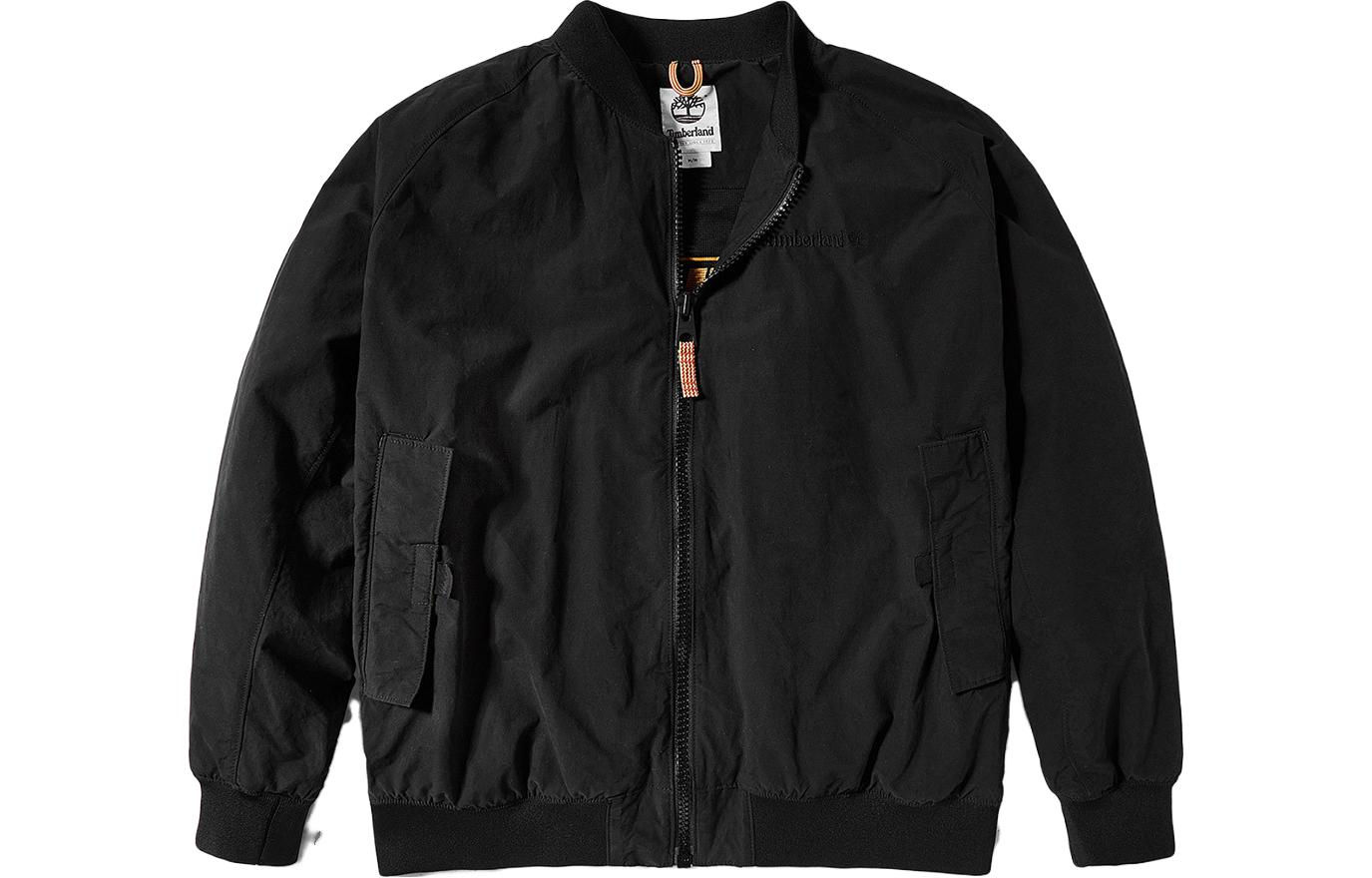 Timberland Black Logo Embroidered Zip-Up Bomber Jacket A22U8-001