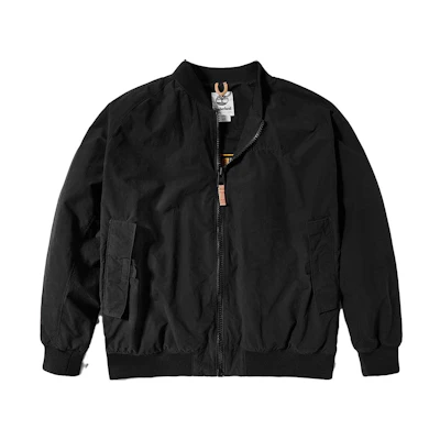 Timberland Black Logo Embroidered Zip-Up Bomber Jacket A22U8-001