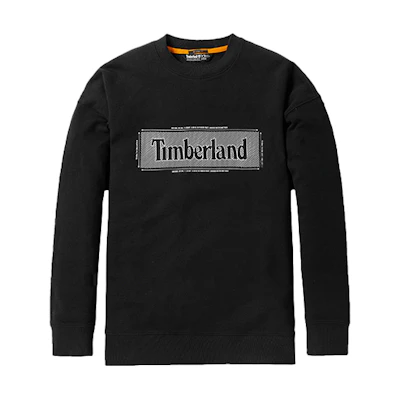 Timberland Black Logo Print Crewneck Pullover Sweatshirt A2A14-001