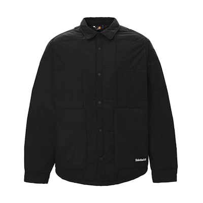 Timberland Black Logo Print Insulated Shirt Jacket A5VSN-001