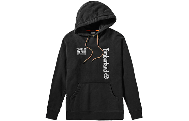 Timberland Black Logo Print Loose Fit Pullover Hoodie Sweater A28MP-001