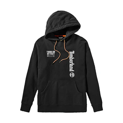 Timberland Black Logo Print Loose Fit Pullover Hoodie Sweater A28MP-001