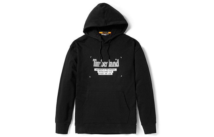 Timberland Black Logo Printed Outdoor Hoodie Pullover Casual A2D6Z-001