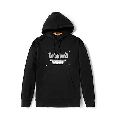 Timberland Black Logo Printed Outdoor Hoodie Pullover Casual A2D6Z-001
