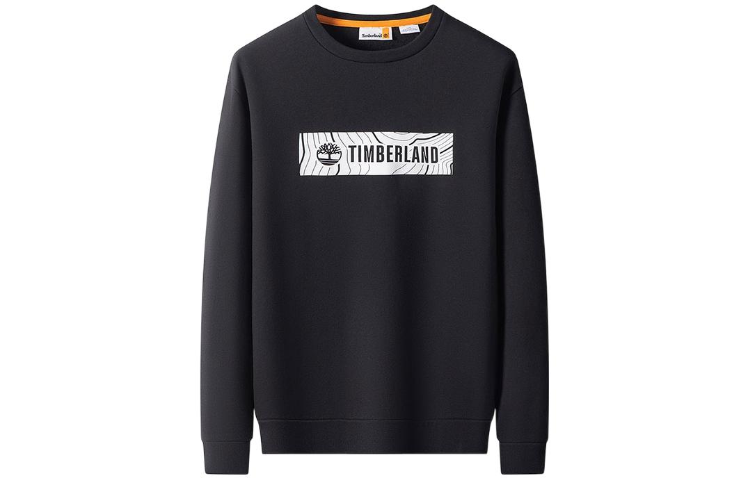 Timberland Black Long-Sleeve Crewneck Sweatshirt with Logo Print A69TH-001