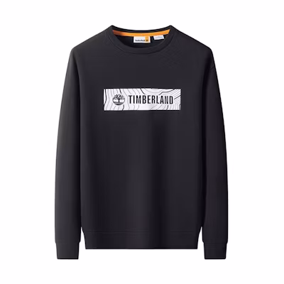 Timberland Black Long-Sleeve Crewneck Sweatshirt with Logo Print A69TH-001