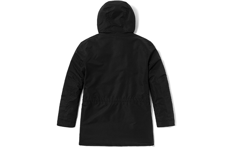 Lookbook Timberland Jaket Puffer Hitam Mid-Length dengan Logo & Penebat. A4392-001