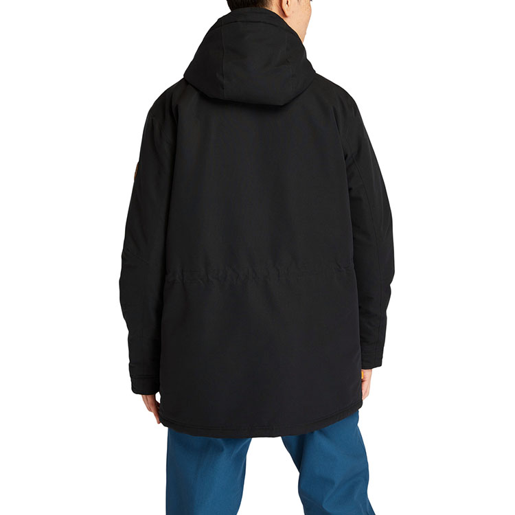 Details for Timberland Jaket Puffer Hitam Mid-Length dengan Logo & Penebat. A4392-001