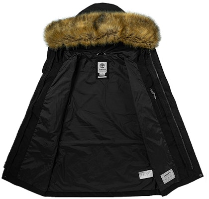 Timberland Black Outdoor 3-in-1 Detachable Fur-Lined Logo Jacket. A22VQ-001 Shop Timberland Black Outdoor 3-in-1 Detachable Fur-Lined Logo Jacket. A22VQ-001