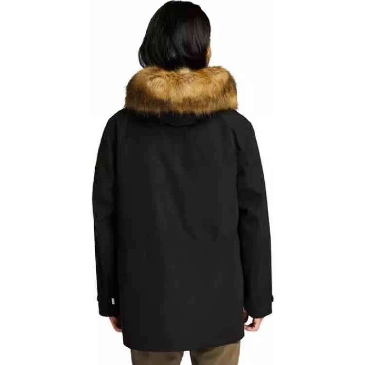Cheap Timberland Jaket Hitam 3-dalam-1 Bulu Boleh Tanggal Berlogo Outdoor. A22VQ-001