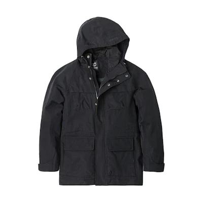 Timberland Black Outdoor Casual Zip-Up Hooded Jacket A1NCE001