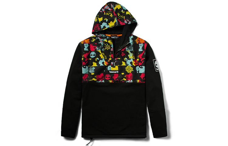 Timberland Black Printed Half-Zip Pullover Hoodie A245F-001