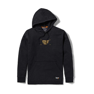 Timberland Black Pullover Hoodie with Embroidered Logo A2DXU-001