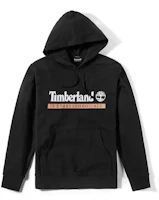 Timberland Black Pullover Hoodie with Letter Print and Hood A22AFP56 Timberland Black Pullover Hoodie with Letter Print and Hood A22AFP56
