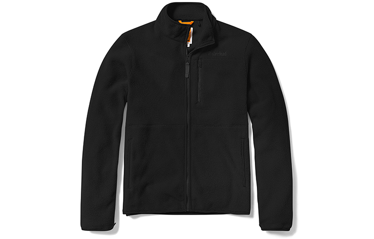 Timberland Black Solid Fleece Stand Collar Jacket A69KN-001