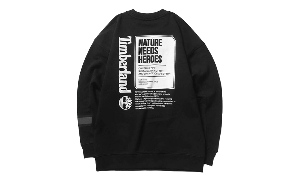 Timberland Black Sweatshirt with Large Logo Print on Back A1ZYH001