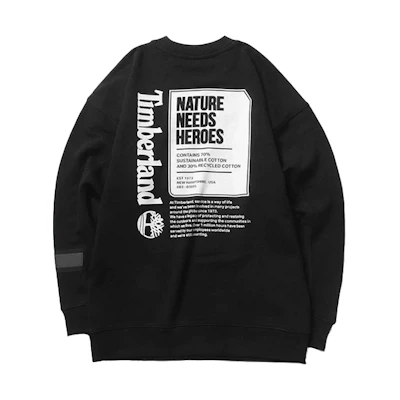 Timberland Black Sweatshirt with Large Logo Print on Back A1ZYH001