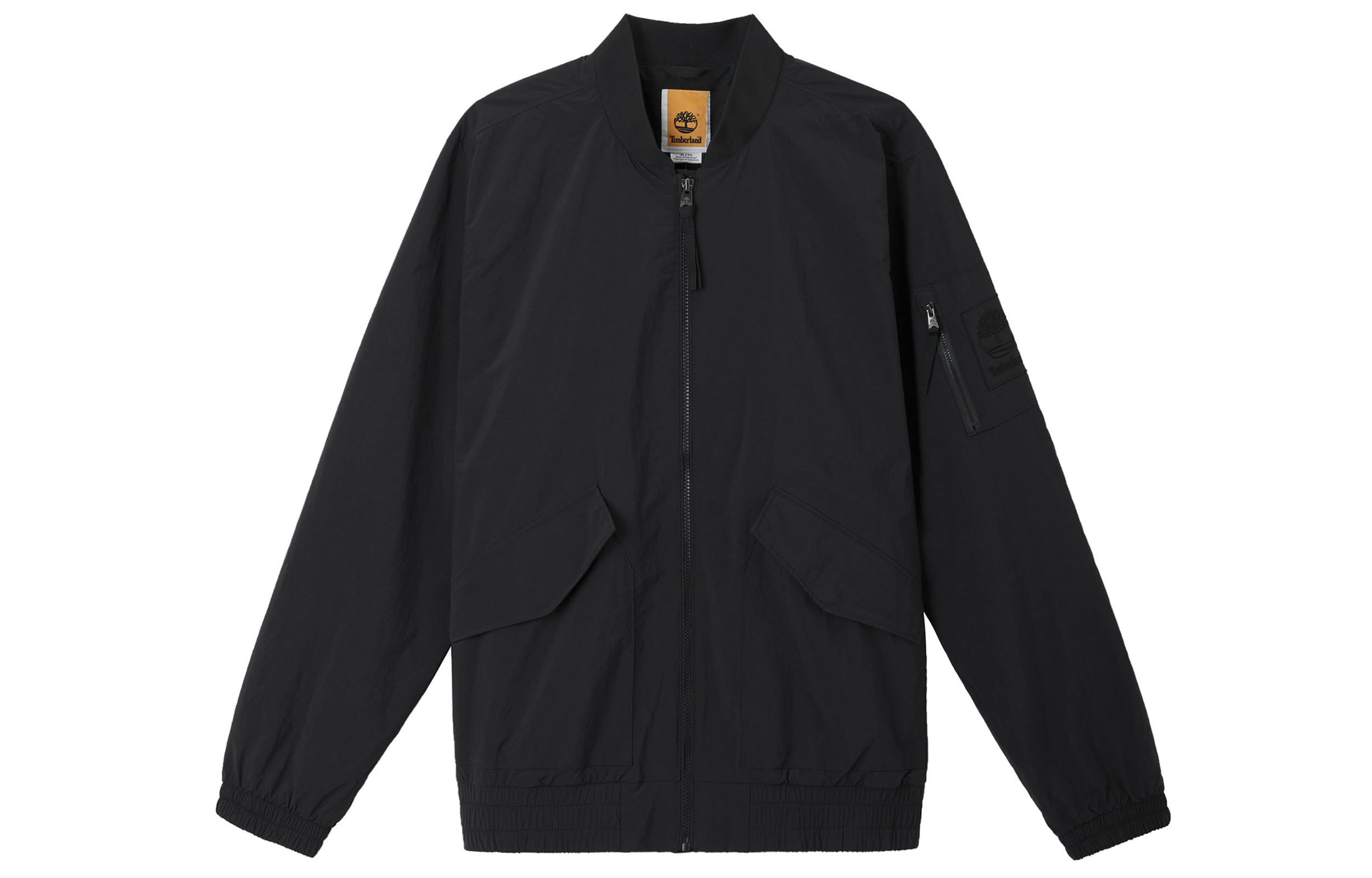 Timberland Black Water-Resistant Outdoor Logo Bomber Jacket A4225-001