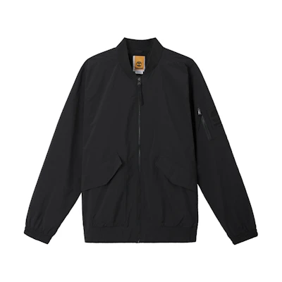 Timberland Black Water-Resistant Outdoor Logo Bomber Jacket A4225-001