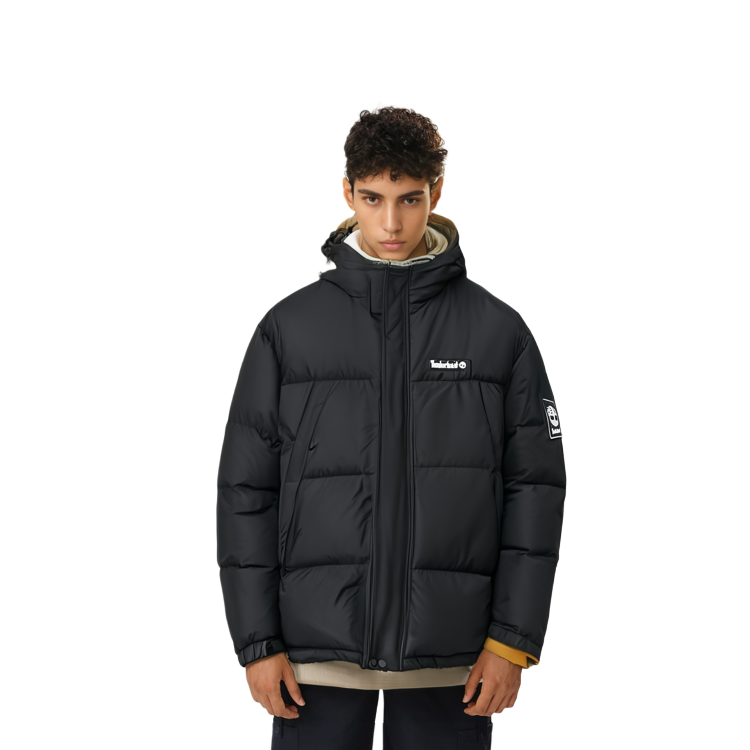 Shop Timberland Black Water-Resistant Puffer Down Jacket Winter Wear A2CDH-001