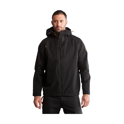 Timberland Black Waterproof Hooded Jacket with Logo Print A55O2-001