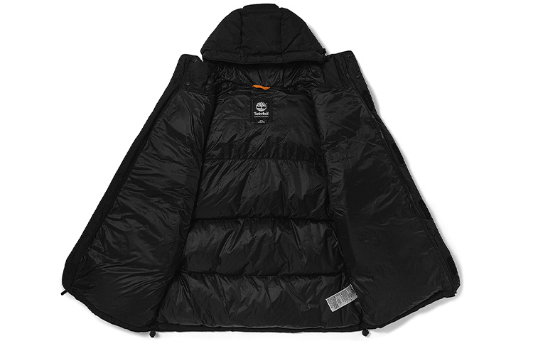 Shop Timberland Jaket Musim Sejuk Hitam Hooded Down untuk Sukan Luar. A22EG-001