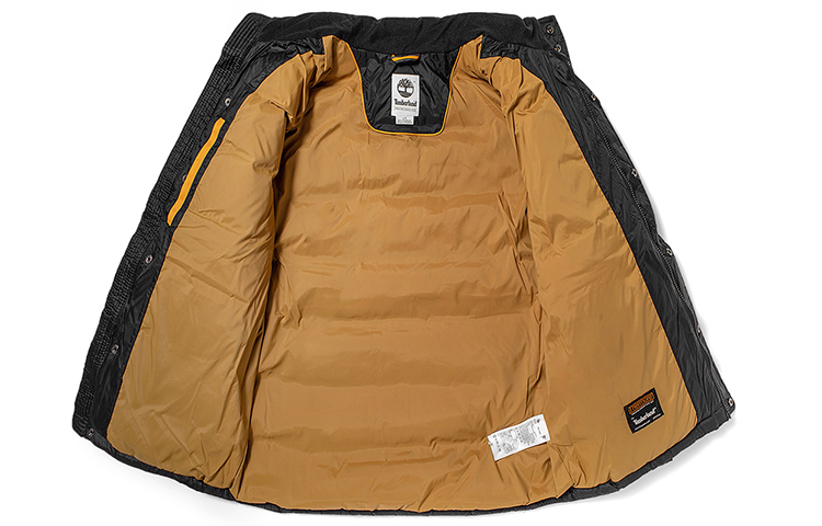 Shop Jaket Kasual Musim Sejuk Timberland Hitam Berpenebat dengan Kolar Berdiri. A2EPB-001