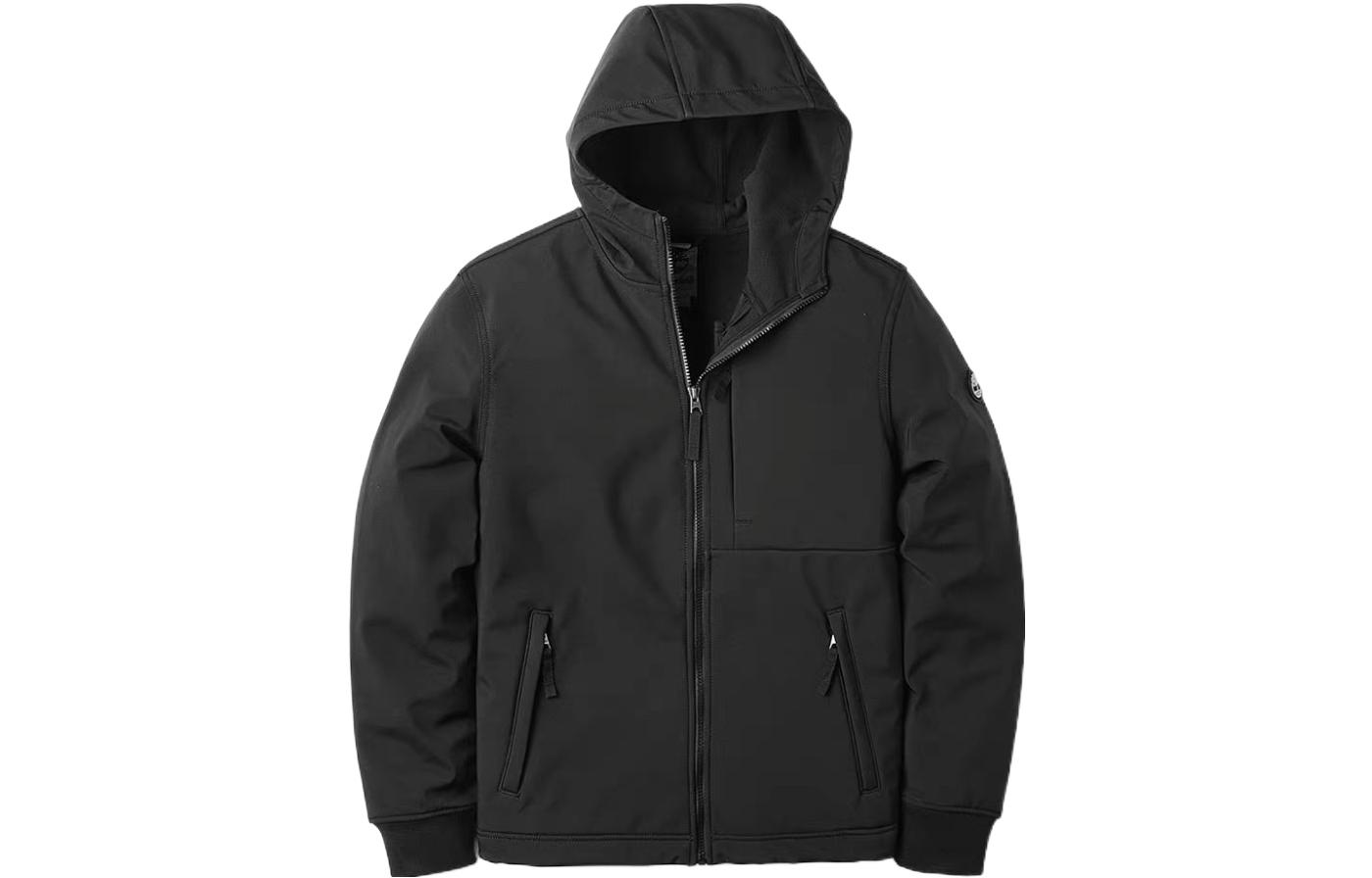 Timberland Black Zip-Up Logo Hoodie Jacket A1OM3-001