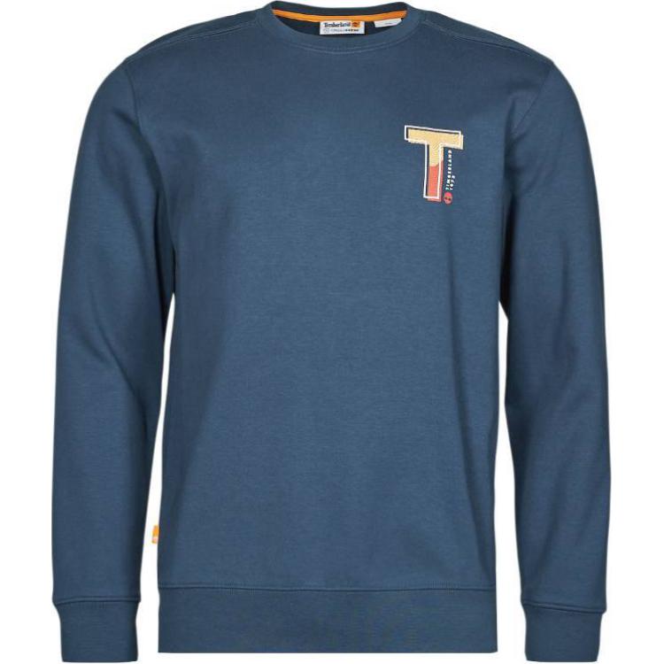 Timberland Blue Crewneck Sweatshirt with Letter Print TB0A26XS-288