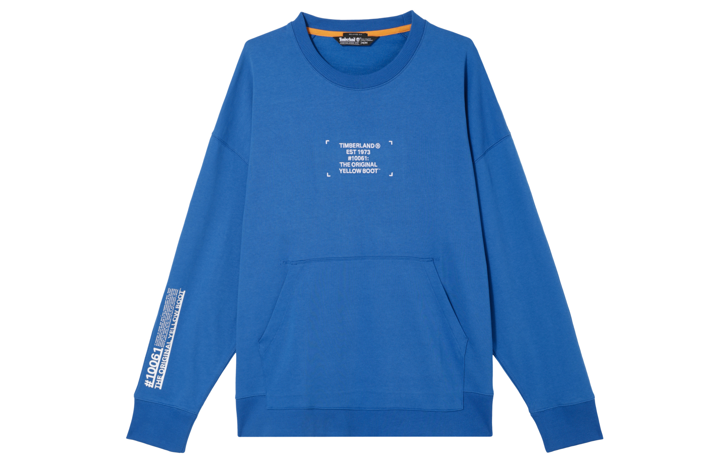 Timberland Blue Crewneck Sweatshirt with Letter Print Design A2ABS-I55