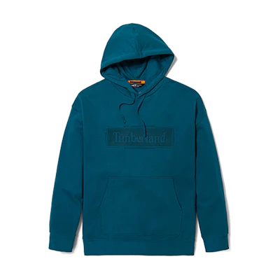 Timberland Blue Hoodie with Logo Print and Knit Design A2A1F-G94