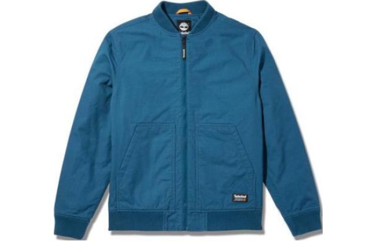 Timberland Blue Letter Logo Baseball Collar Zip Jacket TB0A22A2BZ41