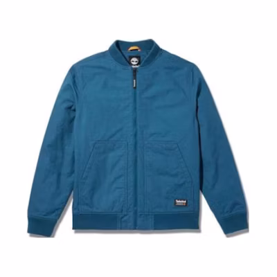 Timberland Blue Letter Logo Baseball Collar Zip Jacket TB0A22A2BZ41