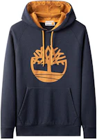 Timberland Blue Logo Print Drawstring Hoodie A69WN-433 Timberland Blue Logo Print Drawstring Hoodie A69WN-433