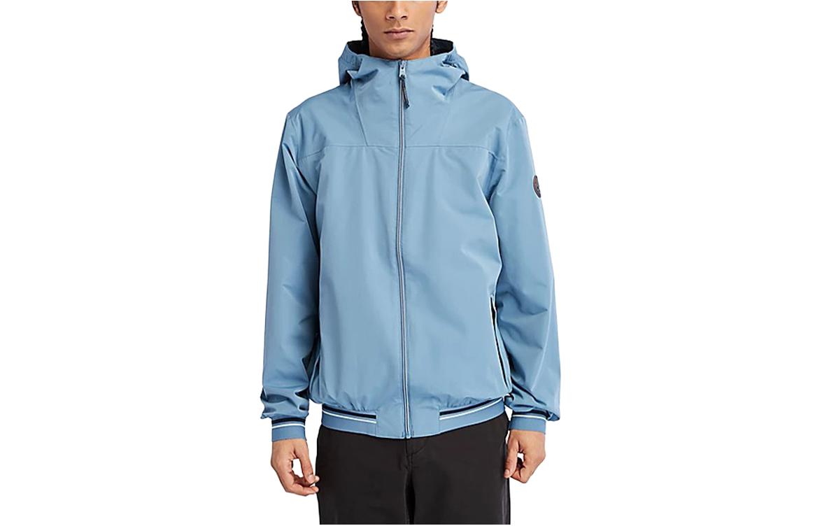 Timberland Blue Multi-Pocket Hoodie Jacket with Logo Patch A2D8B-DJ5