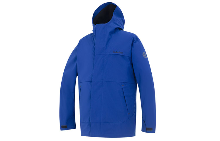 Timberland Blue Water-Resistant Hooded Jacket with Logo Print A69GH-CY5