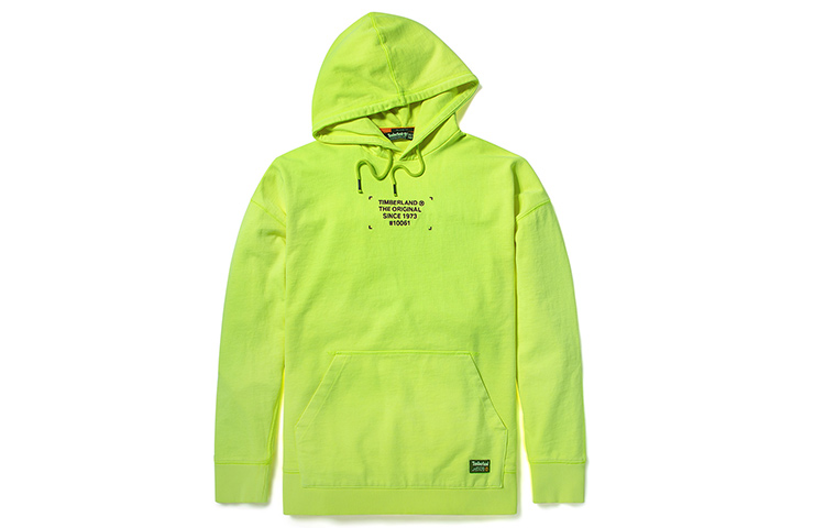 Timberland Bright Yellow Letter Embroidered Pullover Hoodie A2DXU-BH4