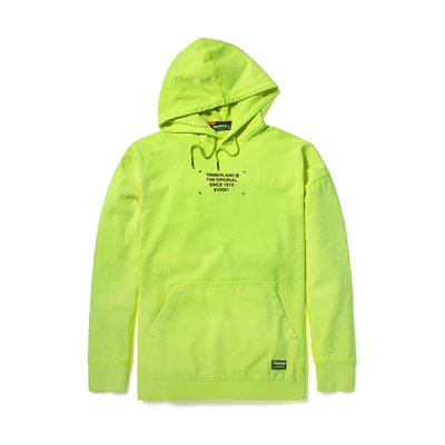 Timberland Bright Yellow Letter Embroidered Pullover Hoodie A2DXU-BH4