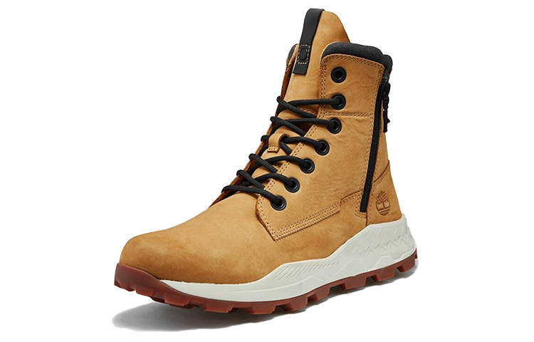 Lookbook Bota Timberland Brooklyn Side Zip Sneaker Wide Fit 'Wheat Nubuck'. A2J1EW