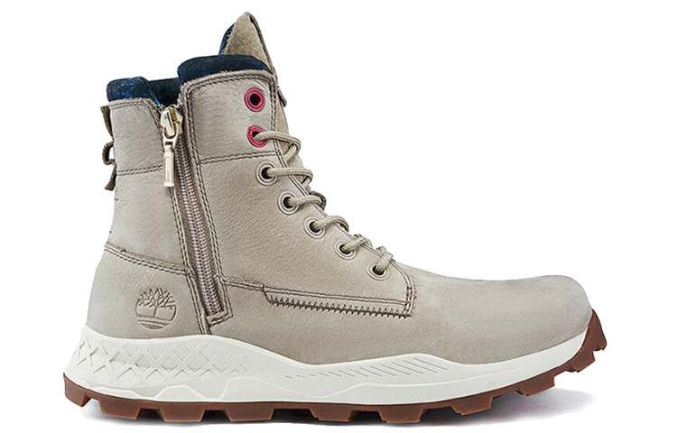 Order 添柏岚布鲁克林拉链宽版靴子“米色磨砂皮” A41AM