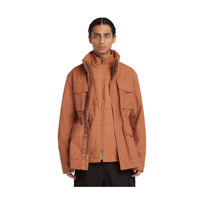 Timberland Brown 3-in-1 Hooded Jacket with Multiple Pockets A6NDW-K43