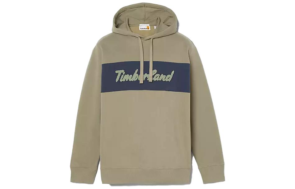 Timberland Brown Cursive Logo Hoodie Pullover Sweatshirt A6FKM-590